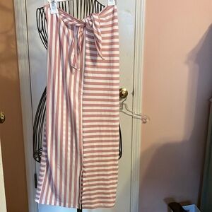 Striped Pink and White Maxi Skirt